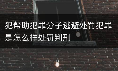 犯帮助犯罪分子逃避处罚犯罪是怎么样处罚判刑