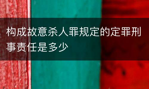 构成故意杀人罪规定的定罪刑事责任是多少