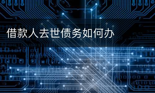 借款人去世债务如何办