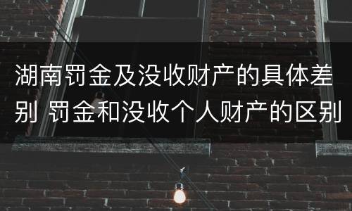 湖南罚金及没收财产的具体差别 罚金和没收个人财产的区别