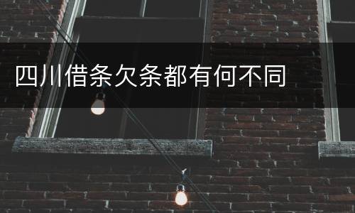 四川借条欠条都有何不同