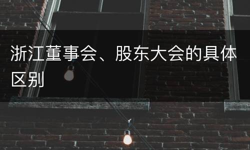 浙江董事会、股东大会的具体区别