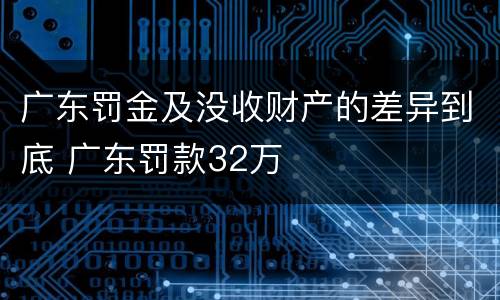 广东罚金及没收财产的差异到底 广东罚款32万