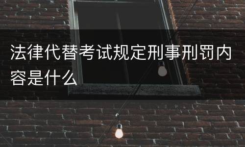 法律代替考试规定刑事刑罚内容是什么