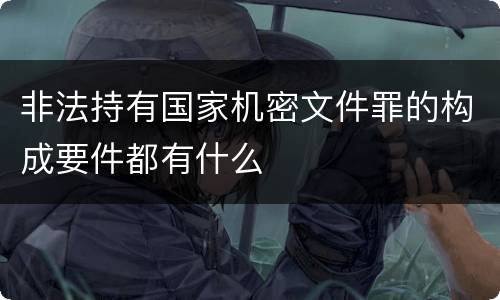 非法持有国家机密文件罪的构成要件都有什么