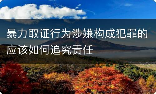 暴力取证行为涉嫌构成犯罪的应该如何追究责任