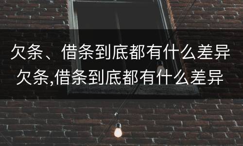 欠条、借条到底都有什么差异 欠条,借条到底都有什么差异呢
