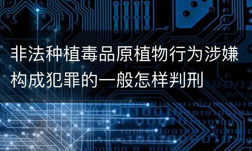 非法种植毒品原植物行为涉嫌构成犯罪的一般怎样判刑