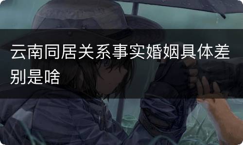 云南同居关系事实婚姻具体差别是啥