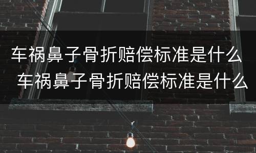 车祸鼻子骨折赔偿标准是什么 车祸鼻子骨折赔偿标准是什么样的