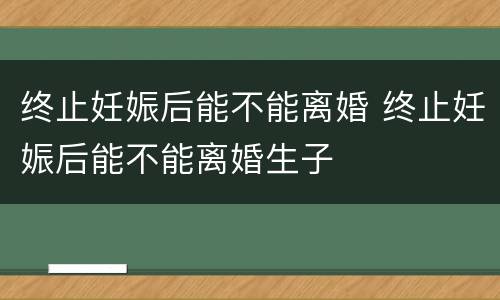 终止妊娠后能不能离婚 终止妊娠后能不能离婚生子