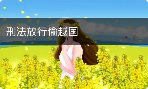 刑法放行偷越国