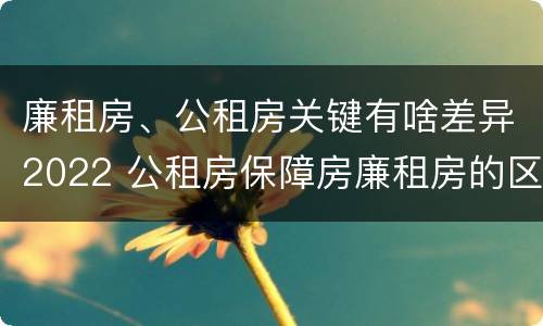 廉租房、公租房关键有啥差异2022 公租房保障房廉租房的区别