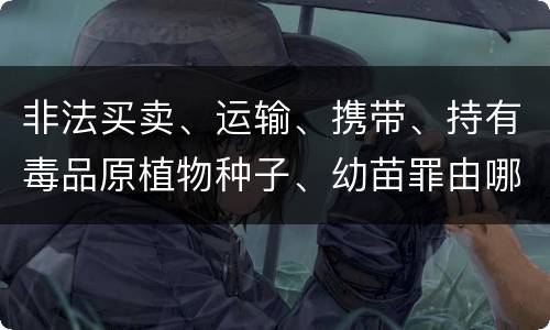 非法买卖、运输、携带、持有毒品原植物种子、幼苗罪由哪些构成