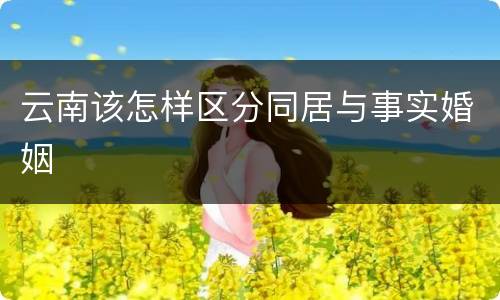 云南该怎样区分同居与事实婚姻