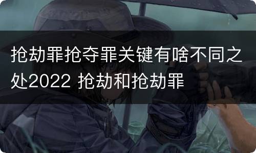 抢劫罪抢夺罪关键有啥不同之处2022 抢劫和抢劫罪