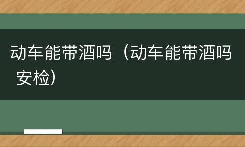 动车能带酒吗（动车能带酒吗 安检）