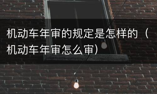 机动车年审的规定是怎样的（机动车年审怎么审）