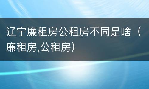 辽宁廉租房公租房不同是啥（廉租房,公租房）