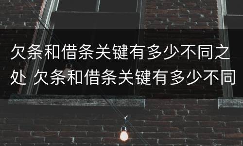 欠条和借条关键有多少不同之处 欠条和借条关键有多少不同之处呢