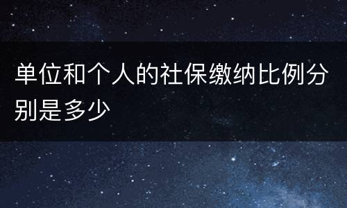 单位和个人的社保缴纳比例分别是多少