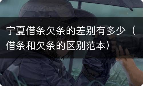 宁夏借条欠条的差别有多少（借条和欠条的区别范本）