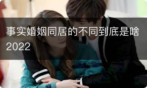 事实婚姻同居的不同到底是啥2022