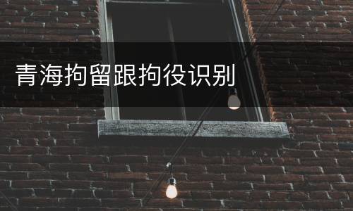 青海拘留跟拘役识别