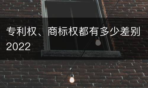 专利权、商标权都有多少差别2022