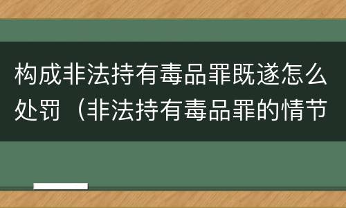 构成非法持有毒品罪既遂怎么处罚（非法持有毒品罪的情节严重）