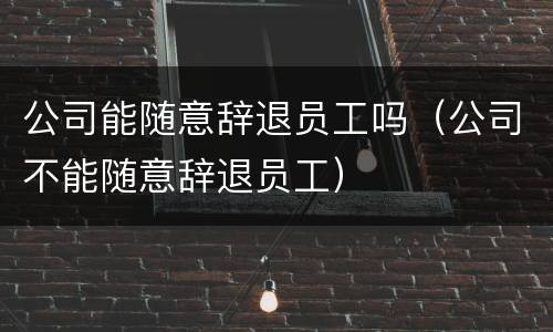 公司能随意辞退员工吗（公司不能随意辞退员工）