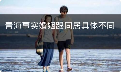 青海事实婚姻跟同居具体不同