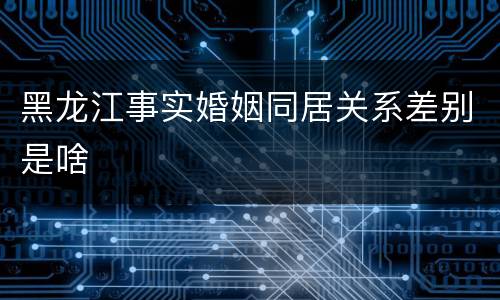 黑龙江事实婚姻同居关系差别是啥