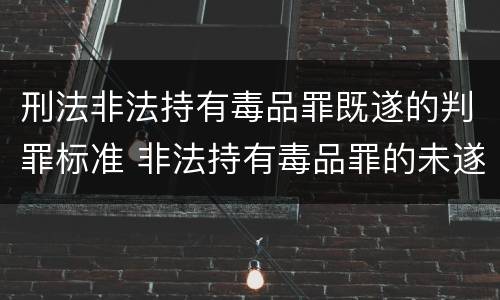 刑法非法持有毒品罪既遂的判罪标准 非法持有毒品罪的未遂