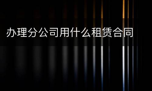 办理分公司用什么租赁合同