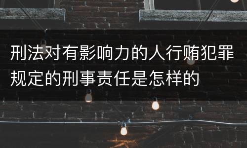 刑法对有影响力的人行贿犯罪规定的刑事责任是怎样的