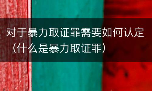 对于暴力取证罪需要如何认定（什么是暴力取证罪）
