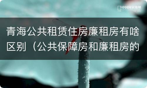 青海公共租赁住房廉租房有啥区别（公共保障房和廉租房的区别）