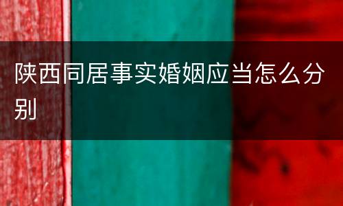 陕西同居事实婚姻应当怎么分别