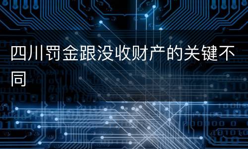 四川罚金跟没收财产的关键不同