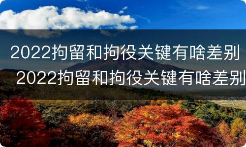 2022拘留和拘役关键有啥差别 2022拘留和拘役关键有啥差别呢