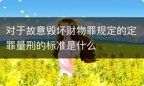 对于故意毁坏财物罪规定的定罪量刑的标准是什么