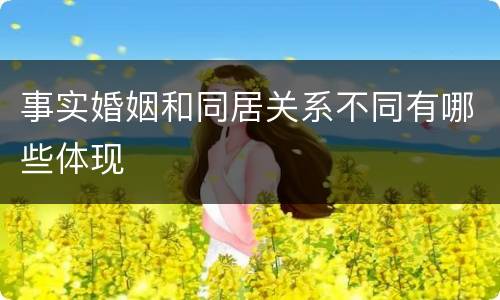 事实婚姻和同居关系不同有哪些体现