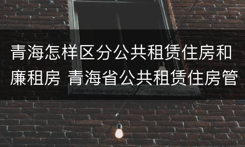 青海怎样区分公共租赁住房和廉租房 青海省公共租赁住房管理实施细则