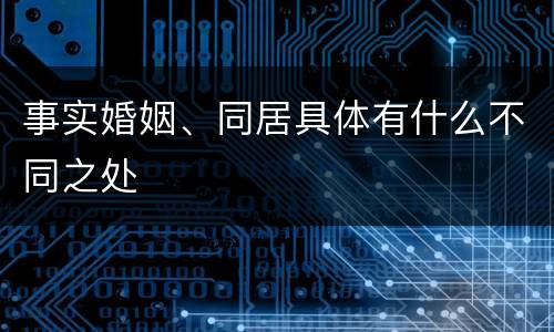 事实婚姻、同居具体有什么不同之处