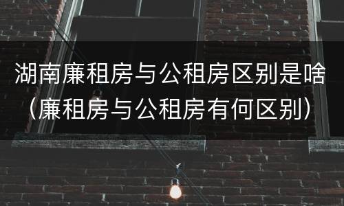 湖南廉租房与公租房区别是啥（廉租房与公租房有何区别）