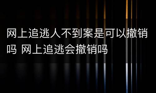 网上追逃人不到案是可以撤销吗 网上追逃会撤销吗