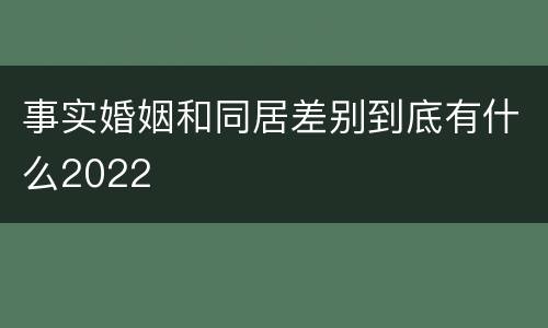 事实婚姻和同居差别到底有什么2022