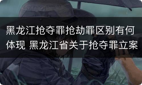 黑龙江抢夺罪抢劫罪区别有何体现 黑龙江省关于抢夺罪立案标准