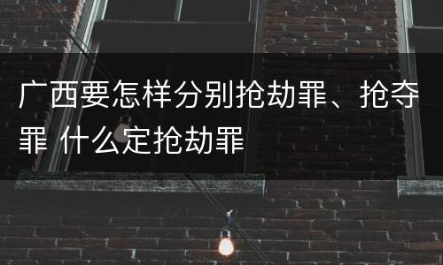 广西要怎样分别抢劫罪、抢夺罪 什么定抢劫罪